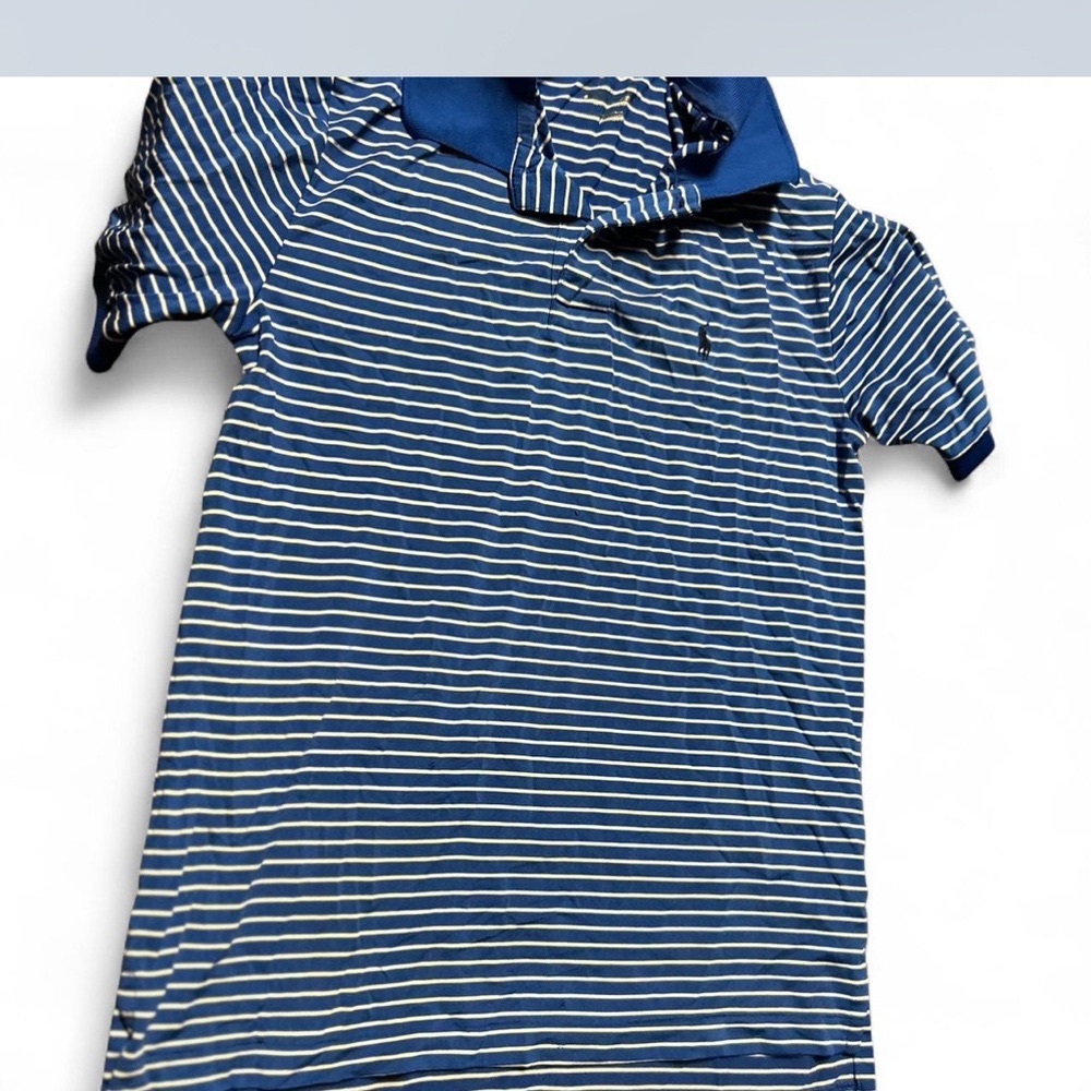 Blue & White Striped Swim Cap